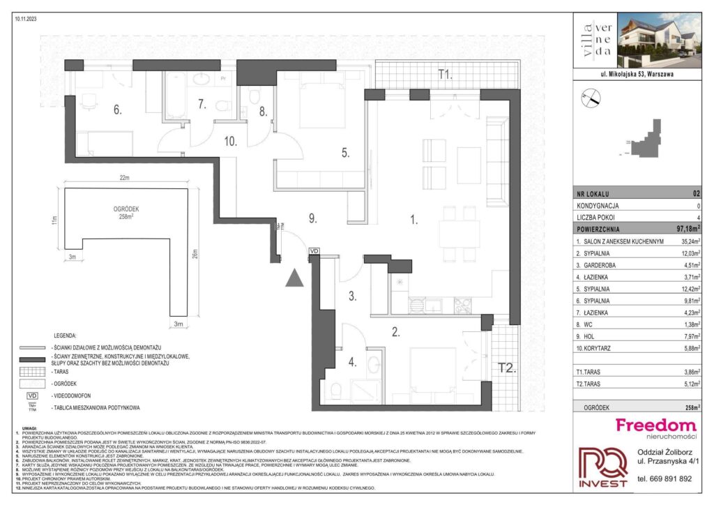 Apartament w Starych Włochach z ogródkiem - rzut 1