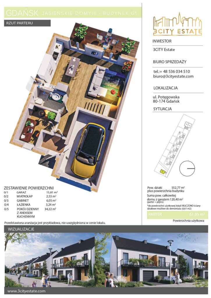 Ostatni dom wolnostojący z ogrodem 552 m2 - Jasień - rzut 1