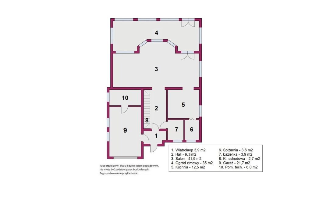 Wygodny dom, działka ponad 8000m2, sielska okolica - rzut 2