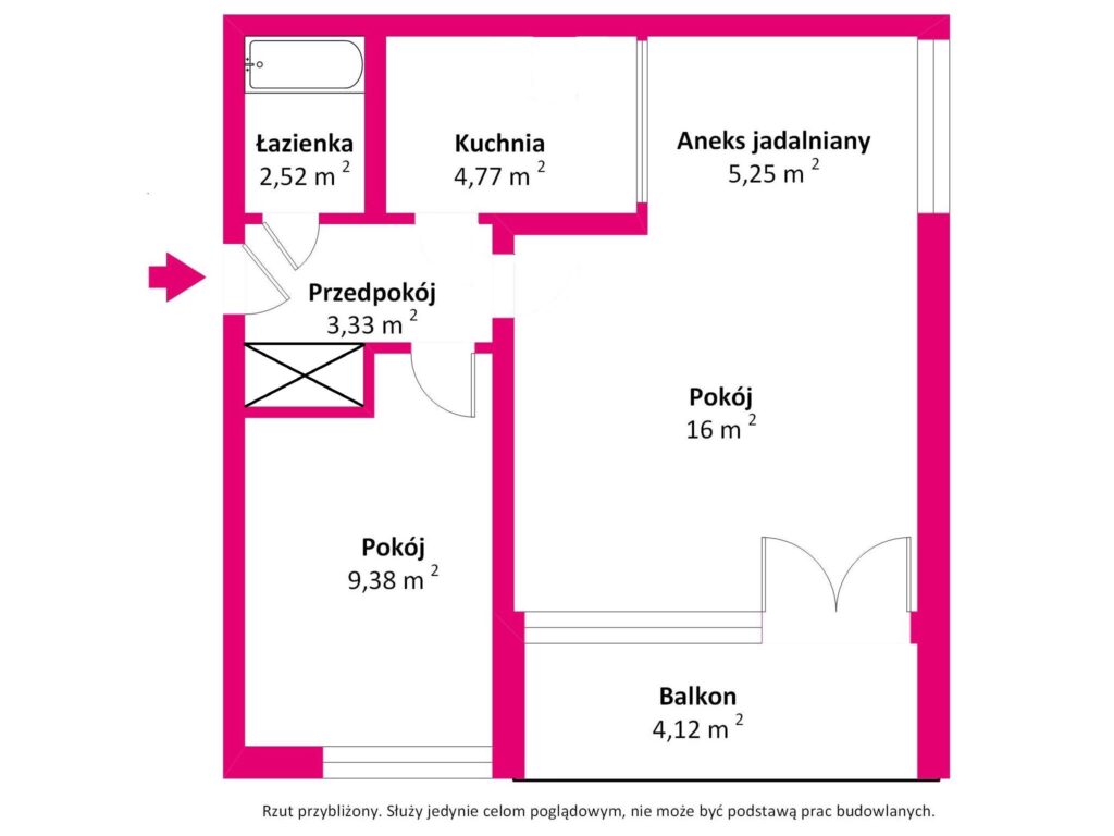 Słoneczne mieszkanie tuż przy galerii Mokotów - rzut 1