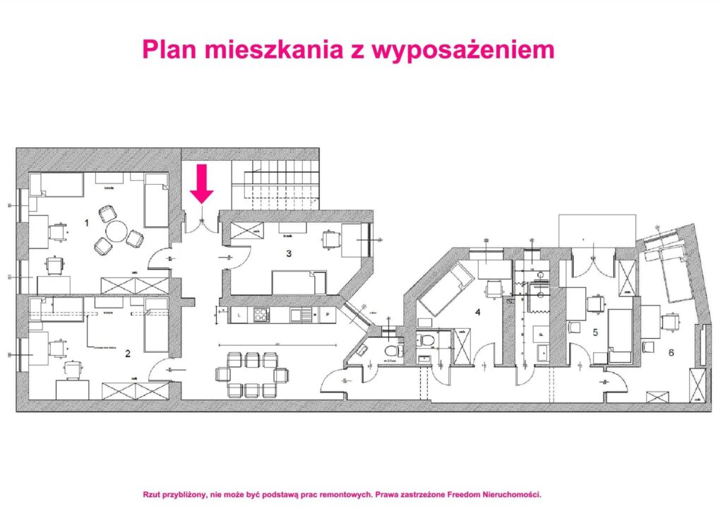 Jednoosobowy pokój w Centrum, ul. Opolska - rzut 1
