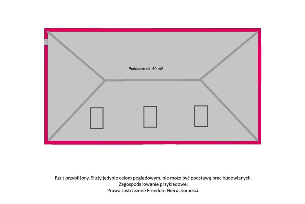 Nowy, parterowy dom + poddasze-na działce 1000 m2 - rzut 2