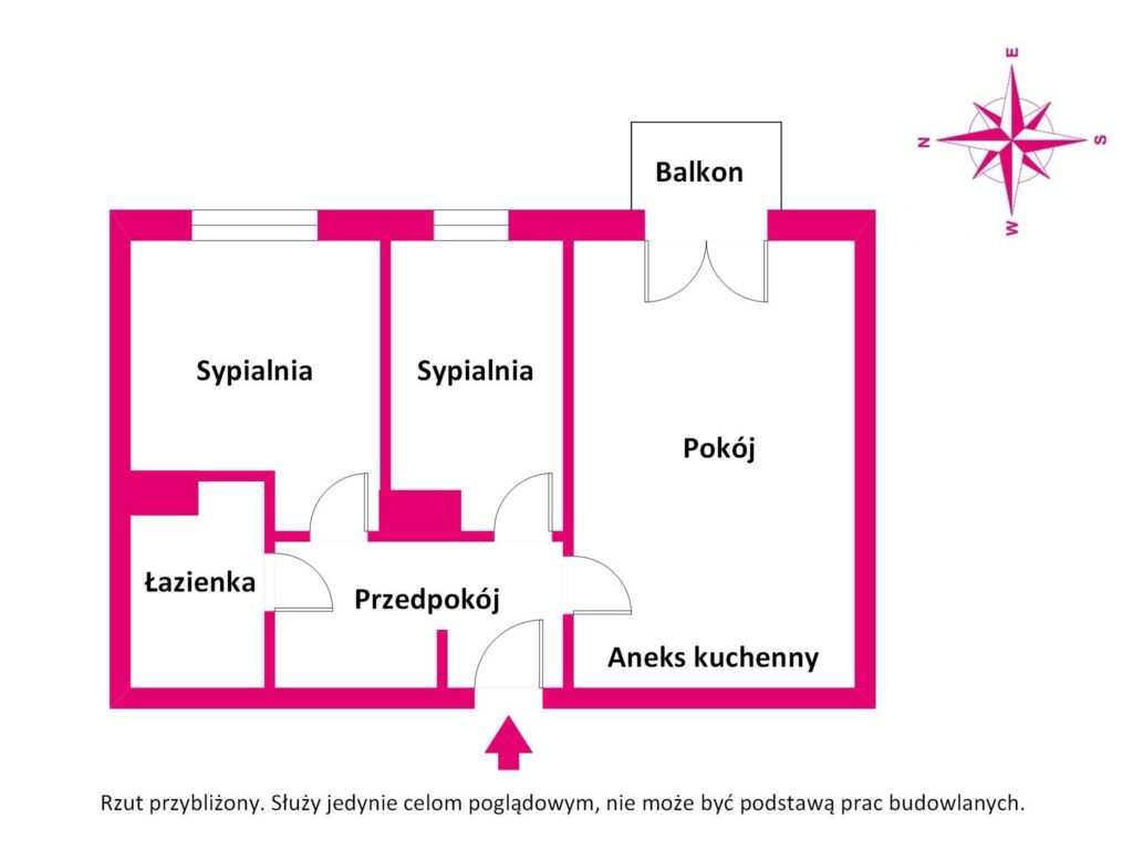 3 pokoje Ząbki - rzut 1