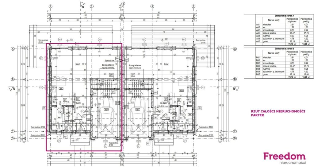 Bliźniak koło Radzymina - stan developerski. - rzut 1