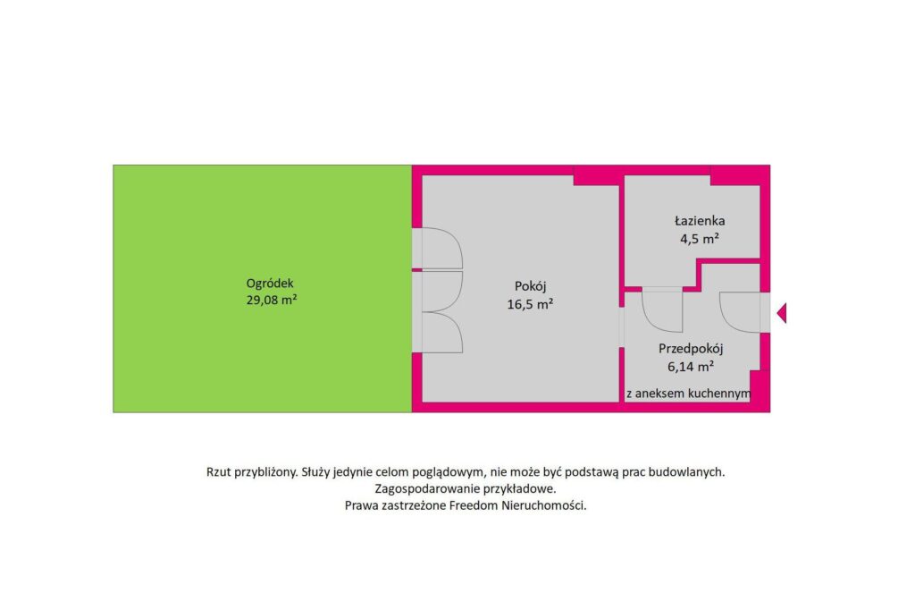 Nowoczesne studio | Ogródek | Garaż | Słoneczne - rzut 1