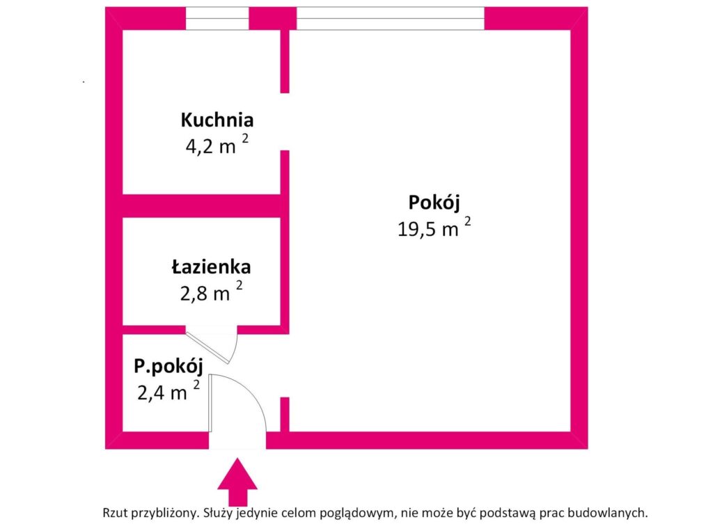 Ustawna, słoneczna kawalerka - rzut 1
